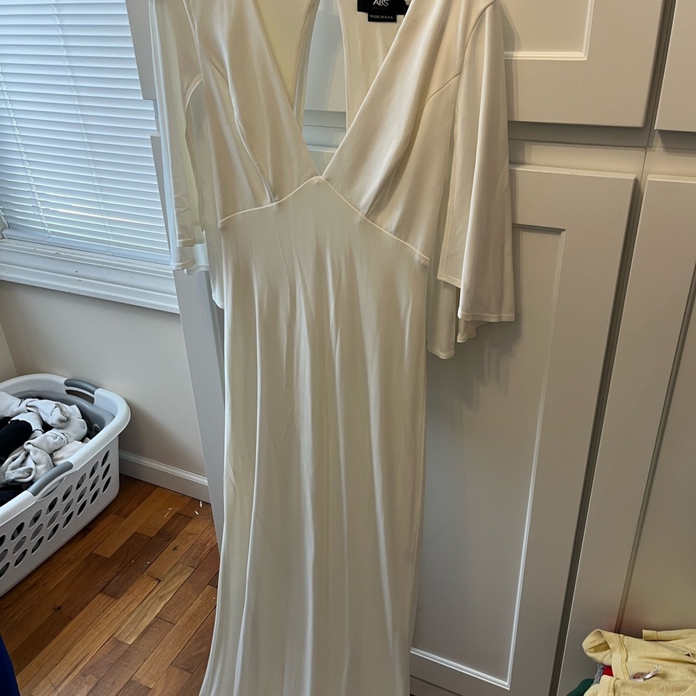 ABS Elegant White Women's Dress